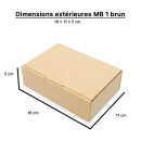 Boîte carton plate 16 x 11 x 5 cm A6 expédition, brun - MB 1
