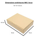 Boîte carton plate 18 x 13 x 4,5 cm A6 expédition, brun - MB 2