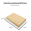 Boîte carton plate 22,5 x 14,5 x 3,5 cm expédition, brun - MB XS