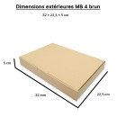 100 Boîtes Postales Carton Plat Format A4 – Dimensions 32x22.5x5 Cm, Intérieur 31.5x22x4.5 Cm, Kraft Blanc