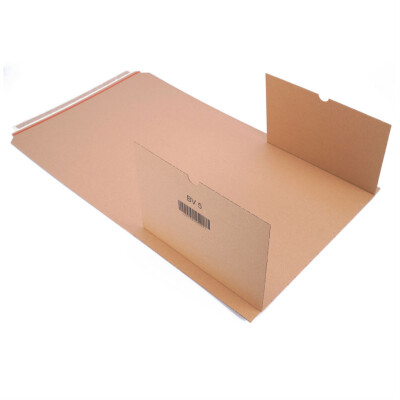Étui carton envoi livre 43 x 31 x 1 à 6 cm A3 hauteur adaptable & fermeture adhésive, brun - BV 5
