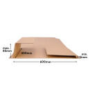 Étui carton envoi livre 60 x 40 x 1 à 8,5 cm hauteur adaptable & fermeture adhésive, brun - BV 60