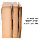 Étui carton envoi livre 60 x 40 x 1 à 8,5 cm hauteur adaptable & fermeture adhésive, brun - BV 60