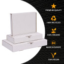 Boîte carton plate 22,5 x 14,5 x 3,5 cm expédition, blanc - MB XS
