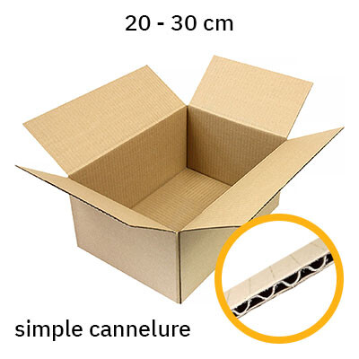 Caisse carton simple cannelure | à partir de 20 cm de longueur
