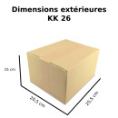 Caisse carton simple cannelure 25 x 20 x 14 cm, expédition - KK 26