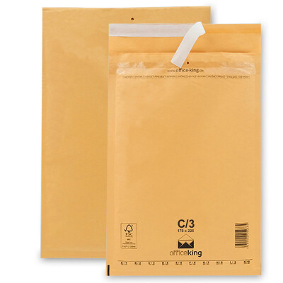 Lot de 100 enveloppes bulles C3 brun, 17 x 22,5 cm - officeking