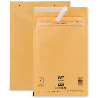 Lot de 100 enveloppes bulles G7 brun, 25 x 35 cm - officeking