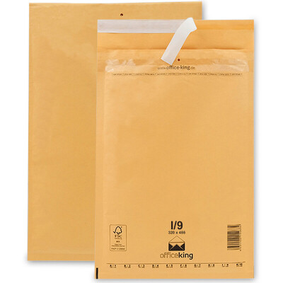 Lot de 50 enveloppes bulles I9 brun, 32 x 45,5 cm - officeking