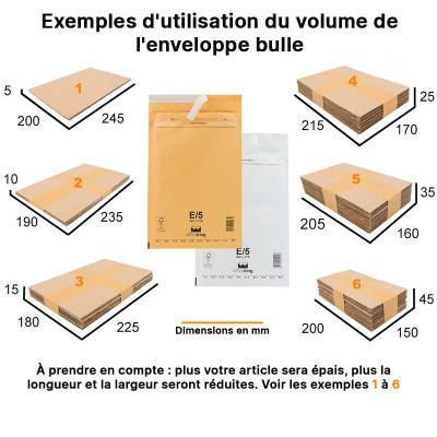 Lot De 50 Enveloppes à Bulles Blanches PRO+ - Format E/5 (240x275 Mm), Protection Renforcée