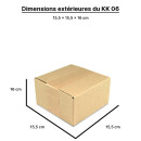 Carton à base carrée simple cannelure 15 x 15 x 15 cm envoi postal & stockage - KK 06