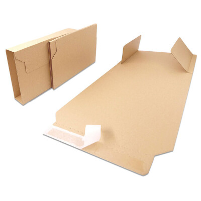 Emballage livre 28 x 20,5 x 2 à 7 cm étui dexpédition fermeture adhésive, brun - BV 3