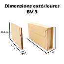 Emballage livre 28 x 20,5 x 2 à 7 cm étui dexpédition fermeture adhésive, brun - BV 3