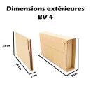 Emballage livre 31 x 25 x 2 à 7 cm étui dexpédition fermeture adhésive, brun - BV 4