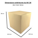 Carton à base carrée simple cannelure 25 x 25 x 25 cm envoi postal & stockage - KK 28