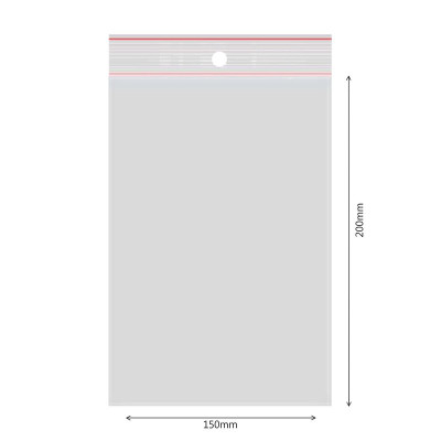 Lot de 100 sachets Zip 15 x 20 cm