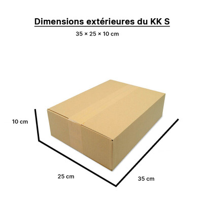 Carton D'expédition 35 X 25 X 10 Cm - Simple Cannelure, Résistant, Charge Max 10 Kg - 10