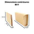 Étui carton envoi livre 21,7 x 15,5 x 1 à 5 cm A5 hauteur adaptable et fermeture adhésive, brun - BV 1