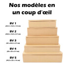 Étui carton envoi livre 28 x 20,5 x 2 à 7 cm hauteur adaptable et fermeture adhésive, brun - BV 3