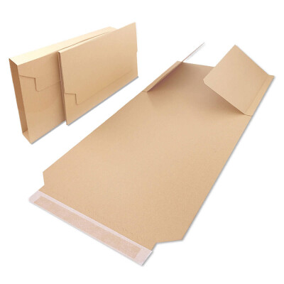 Étui carton envoi livre 31 x 25 x 2 à 7 cm A4 hauteur adaptable & fermeture adhésive, brun - BV 4