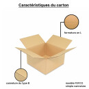 Carton colis simple cannelure 15 x 15 x 8 cm, brun - KK 05